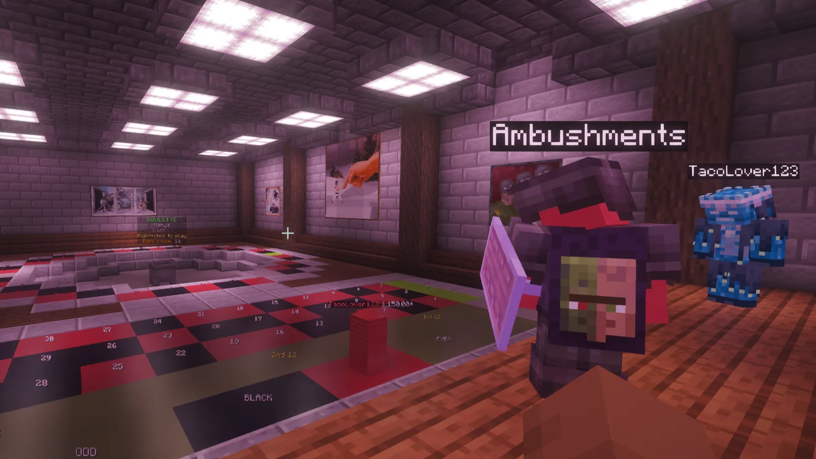 Player casino and roulette room on Manja SMP